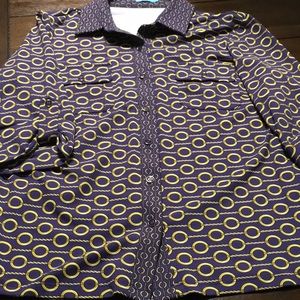 J. Mc Laughlin Palm Beach navy shirt M